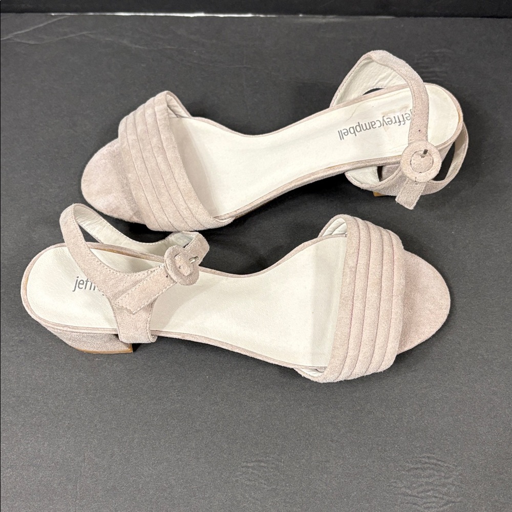 Jeffrey Campbell Faye City sandals in a blush suede